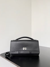 BEL AIR CLUTCH 27 IN BLACK NAPPA LAMBSKIN SILVER HARDWARE