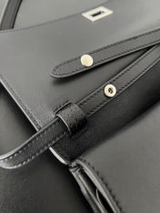 BEL AIR CLUTCH 27 IN BLACK NAPPA LAMBSKIN SILVER HARDWARE