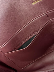 BEL AIR CLUTCH 27 IN BURGUNDY RED NAPPA LAMBSKIN GOLD HARDWARE