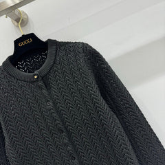 GUCCI CLASSIC KNIT CARDIGAN IN BLACK 267476
