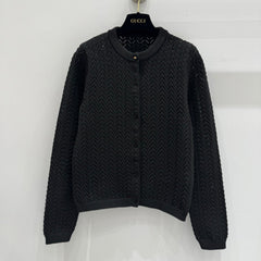 GUCCI CLASSIC KNIT CARDIGAN IN BLACK 267476