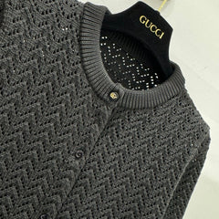 GUCCI CLASSIC KNIT CARDIGAN IN BLACK 267476