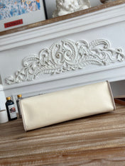 ZIP CABINE 31 BAG IN WHITE CREAM CANVAS AND BRONZE BROWN CALFSKIN