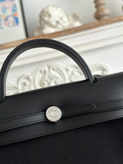 ZIP CABINE 31 BAG IN BLACK CANVAS AND CALFSKIN