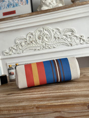 HERBAG ZIP 31 LAQUERED BAG IN BLUE MIX RED H PLUME CANVAS