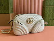MARMONT SMALL SHOULDER BAG 24 IN WHITE CALFSKIN GOLD HARDWARE