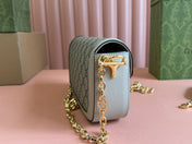 GG HORSEBIT 1955 BAG 24 IN BEIGE CANVAS AND WHITE CALFSKIN