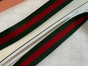 MEDIUM DUFFLE BAG WITH WEB 47 IN WHITE SOFT GG CALFSKIN