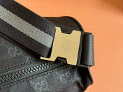 NYLON LINE BODY BAG 27 IN BLACK GG CANVAS