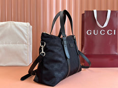 NYLON LINE TOTE BAG 34.5 IN BLACK GG CANVAS
