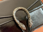 DIONYSUS MEDIUM SHOULDER BAG 22 IN BLACK GG GLOSSY LAMBSKIN