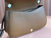 BLONDIE LARGE TOP HANDLE BAG 32 IN BROWN CALFSKIN