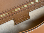 BLONDIE LARGE TOP HANDLE BAG 32 IN NATURAL COTTON LINEN CANVAS BROWN CALFSKIN