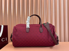 GG SMALL DUFFLE BAG 42 IN ROSSO ANCORA RED GG CANVAS
