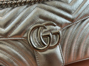 MARMONT MEDIUM SHOUDER BAG 26 IN SILVER PATENT CALFSKIN