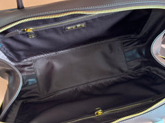 BEAU TOP HANDLE BAG 34 IN CEDAR BROWN SMOOTH CALFSKIN