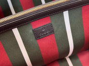 GUCCI 25S EMBLEM LARGE BAG 46 IN DARK BROWN AND BLACK CALFSKIN