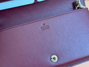 HORSEBIT 1955 WALLET ON CHAIN 19 IN BEIGE DARK BROWN NEW GG AND ROSSO ANCORA RED CALFSKIN