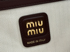 BEAU TOP HANDLE BAG 34 IN COFFEE BROWN SUEDE EMBOSSED LOGO