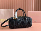 ARCADIE MATELASSÉ BAG 27 IN BLACK CALFSKIN GOLD HARDWARE