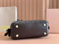 ARCADIE MATELASSÉ BAG 22 IN CONGO BROWN CALFSKIN GOLD HARDWARE