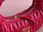 WANDER MATELASSÉ HANDBAG 23 IN CERISE RED LAMBSKIN