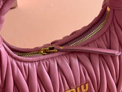 WANDER MATELASSÉ HANDBAG 23 IN CONTESSA PINK LAMBSKIN