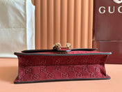 DIONYSUS MEDIUM SHOULDER BAG 27.5 IN ROSSO ANCORA RED GG SUEDE