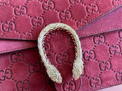 DIONYSUS MEDIUM SHOULDER BAG 27.5 IN ROSSO ANCORA RED GG SUEDE