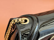 SMALL BLONDIE SHOULDER BAG 21.5 IN BLACK PATENT CALFSKIN