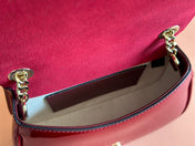 SMALL BLONDIE SHOULDER BAG 21.5 IN RED PATENT CALFSKIN