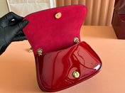 SMALL BLONDIE SHOULDER BAG 21.5 IN RED PATENT CALFSKIN