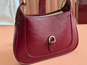 JACKIE NOTTE MINI BAG 19 IN RED WINE CRACKED LACQUER CALFSKIN GOLD HARDWARE