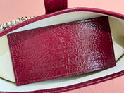 JACKIE NOTTE MINI BAG 19 IN RED WINE CRACKED LACQUER CALFSKIN GOLD HARDWARE