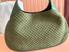 MEDIUM B SHOULDER BAG 42 IN DARK GREEN GG SUEDE