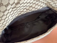 LARGE CROSSBODY BAG 36 IN BEIGE AND DARK BROWN CANVAS MONOGRAM LOGO