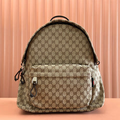 MEDIUM BACKPACK 42 IN BEIGE AND DARK BROWN GG CANVAS