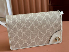 EMBLEM WALLET GG MONOGRAM 20 IN BEIGE AND WHITE SMOOTH CALFSKIN