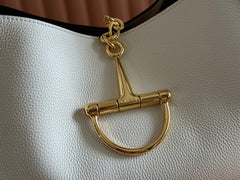 SOFTBIT MAXI SHOULDER BAG 46 IN WHITE GRAINY LAMBSKIN