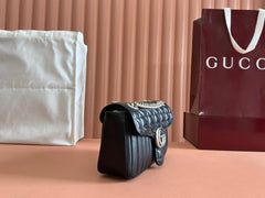 MARMONT SMALL SHOULDER BAG 26 IN BLACK LAMBSKIN