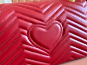 MARMONT SHOULDER BAG 31 IN RED CALFSKIN GOLD CHAIN