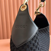 MEDIUM B SHOULDER BAG 42 IN BLACK GG SUEDE