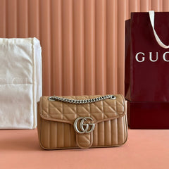 MARMONT SMALL SHOULDER BAG 26 IN BROWN LAMBSKIN