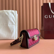 GO SMALL SHOULDER BAG 21.5 IN ROSSO ANCORA RED GG CANVAS