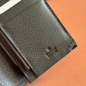OPHIDIA CARD CASE 19 IN DARK GREY COATED FABRIC AND CALFSKIN