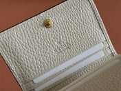 MARMONT BI-COLOUR CARD CASE WALLET 11 IN BEIGE EBONY GG CANVAS WHITE CALFSKIN