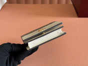 MARMONT BI-COLOUR CARD CASE WALLET 11 IN BEIGE EBONY GG CANVAS WHITE CALFSKIN