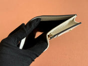 MARMONT BI-COLOUR CARD CASE WALLET 11 IN BEIGE EBONY GG CANVAS WHITE CALFSKIN