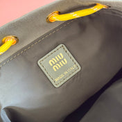 GABADINE POUCH 22.5 IN OLIVE GREEN CANVAS YELLOW DRAWSTRING