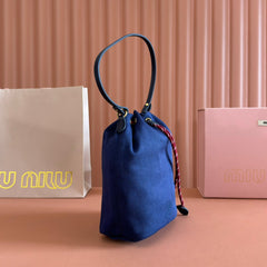 GABADINE POUCH 22.5 IN INDIGO RED CANVAS AMARANTH DRAWSTRING